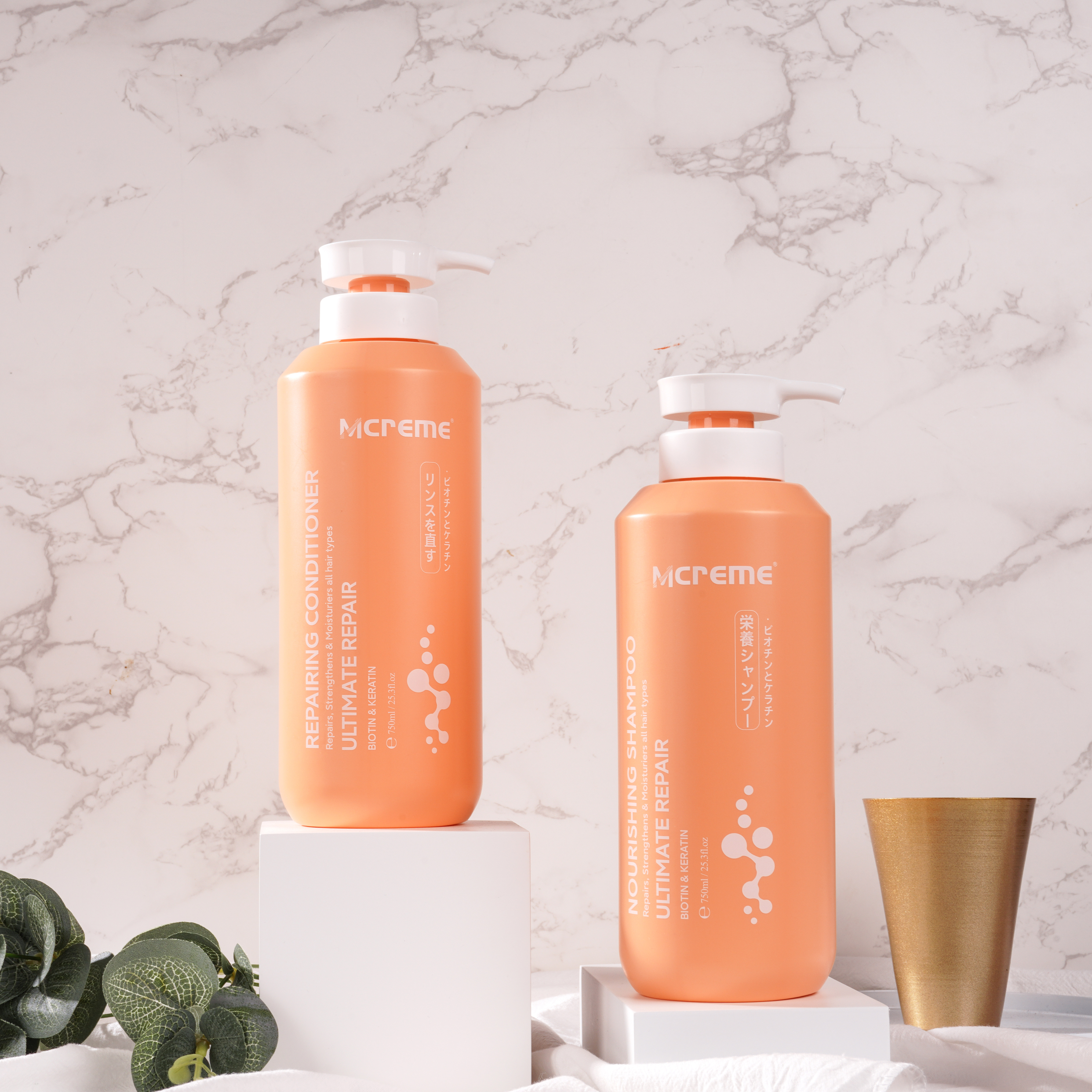 Bộ Dầu Gội & Dầu Xả MCREME 750ml Bổ Sung BIOTIN & KERATIN Nuôi Dưỡng Tóc, Phục Hồi Hư Tổn 1