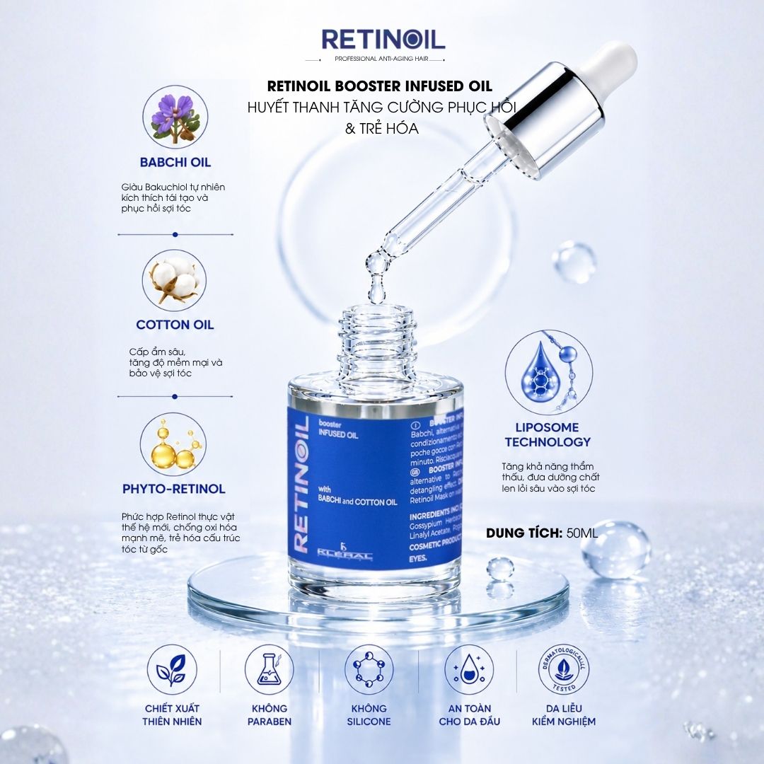 RETINOIL Booster Infused Oil - Huyết thanh Retinol tăng cường phục hồi & trẻ hóa tóc 1